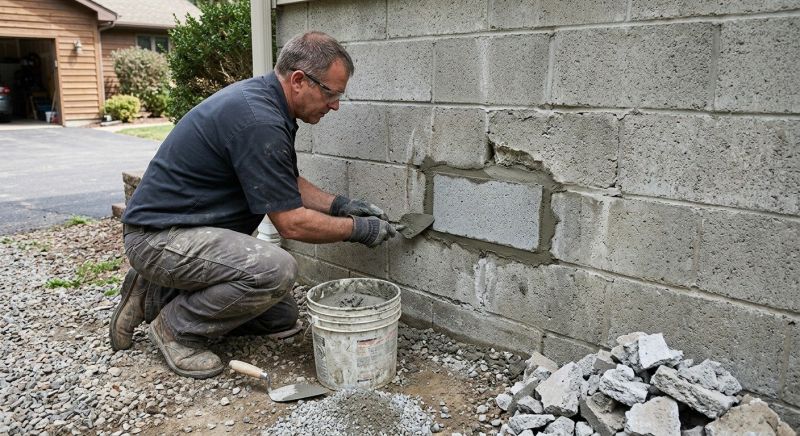 Cinder Block Wall Repair in Madison, TN