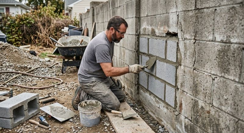 Cinder Block Wall Repair in Old Hickory, TN