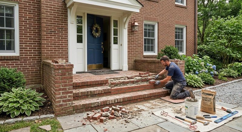 Entryway Brick Repair in Gallatin, TN